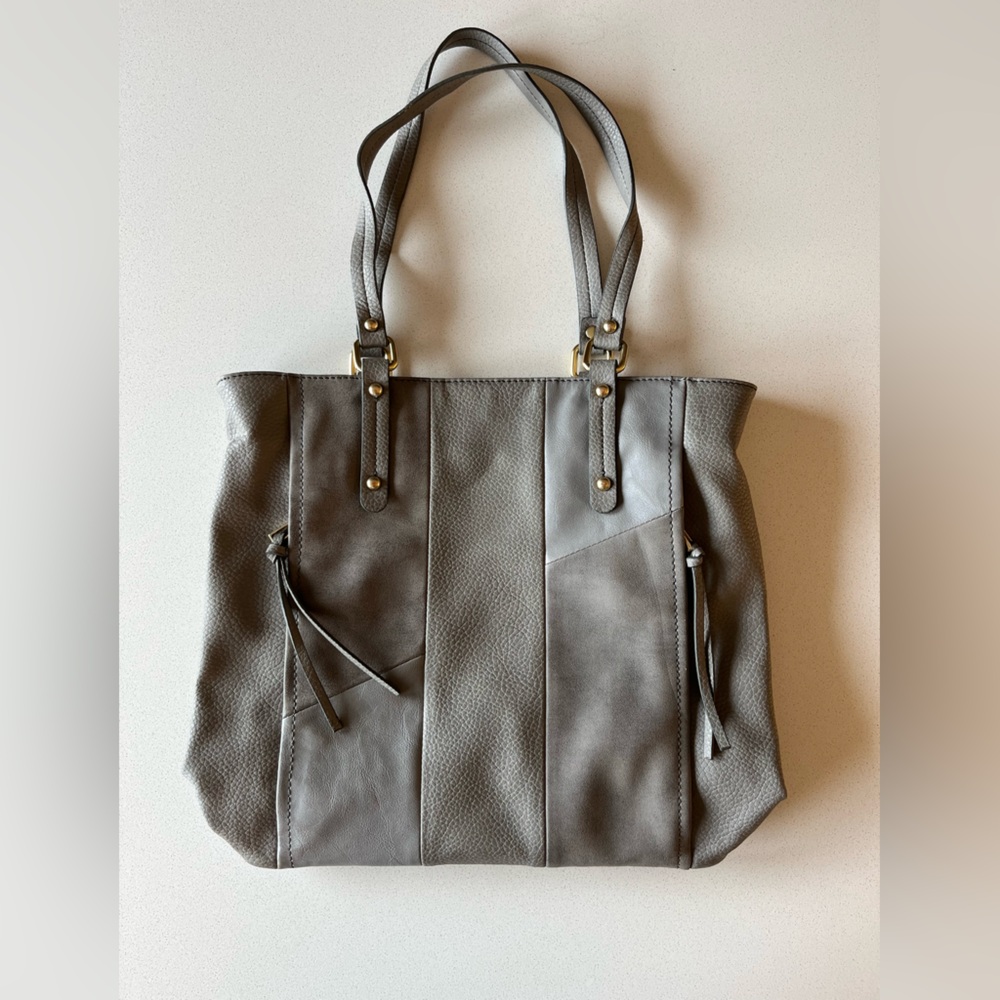 Relic Faux Leather Gray Patchwork Tote